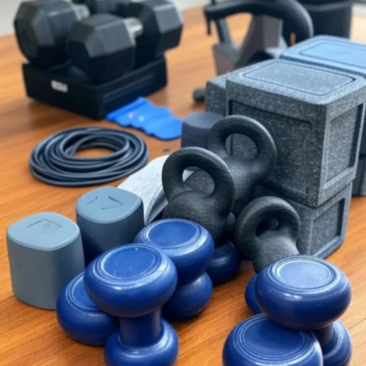 Zestaw wyselekcjonowanych akcesoriów fitness i sprzętu do ćwiczeń