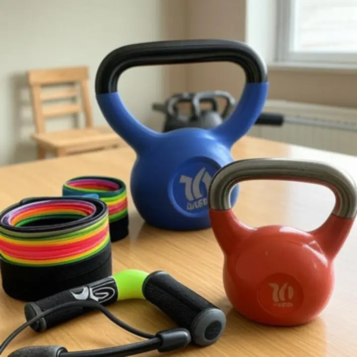 Nowoczesny sprzęt fitness prezentujący nowe produkty dostępne w Fitvoryxa, w tym akcesoria do ćwiczeń w domu.