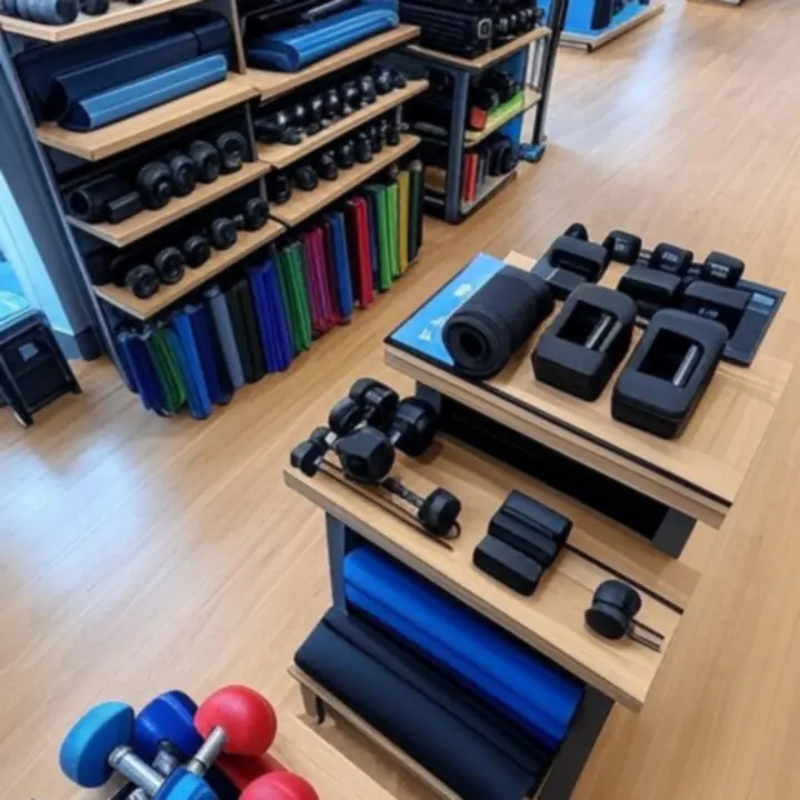 Przegląd głównych kategorii produktów Fitvoryxa, w tym gum oporowych, hantli, mat do jogi i sprzętu cardio.